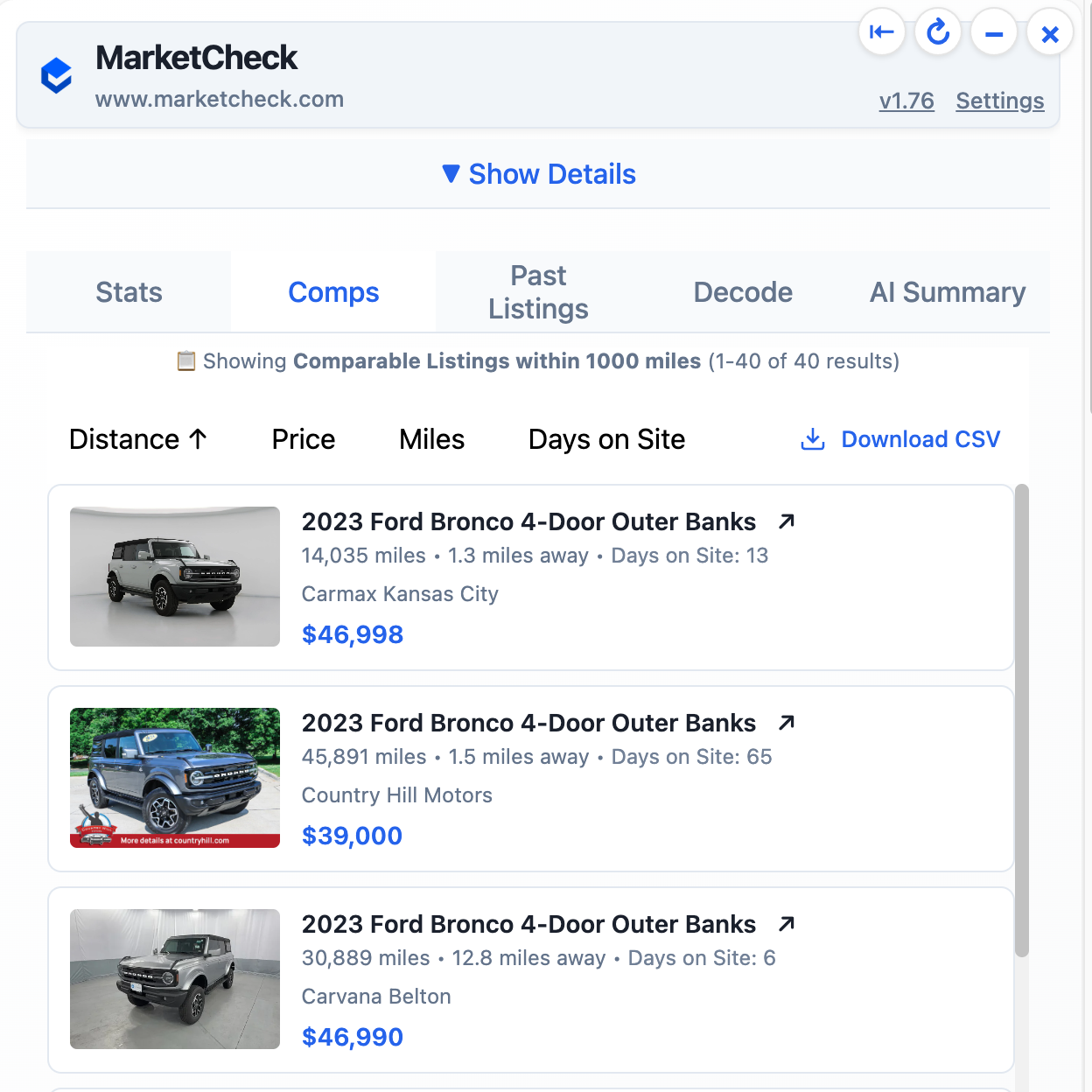 Comparable Listings