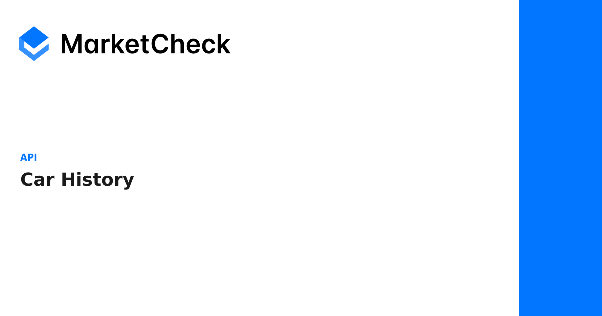 Car History - API | MarketCheck Documentation