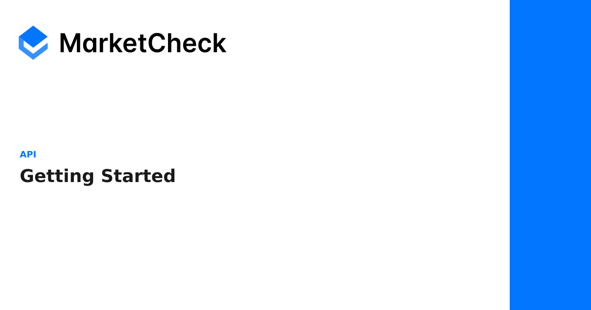 Getting Started - API | MarketCheck Documentation
