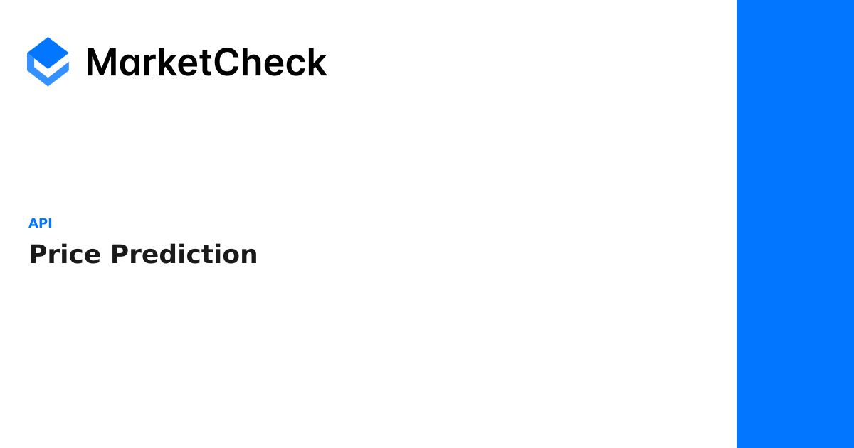 Price Prediction - API | MarketCheck Documentation