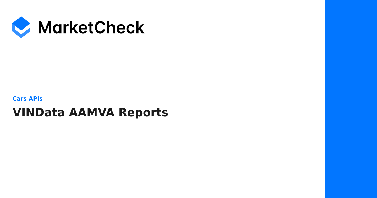 VINData AAMVA Reports - Cars APIs | MarketCheck Documentation